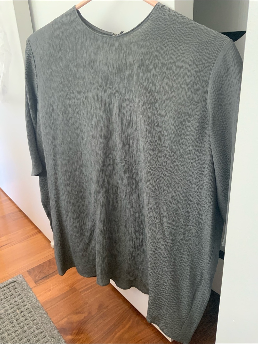 Mansur Gavriel grey short sleeve silk chiffon blouse MANSUR GAVRIEL silk blouse